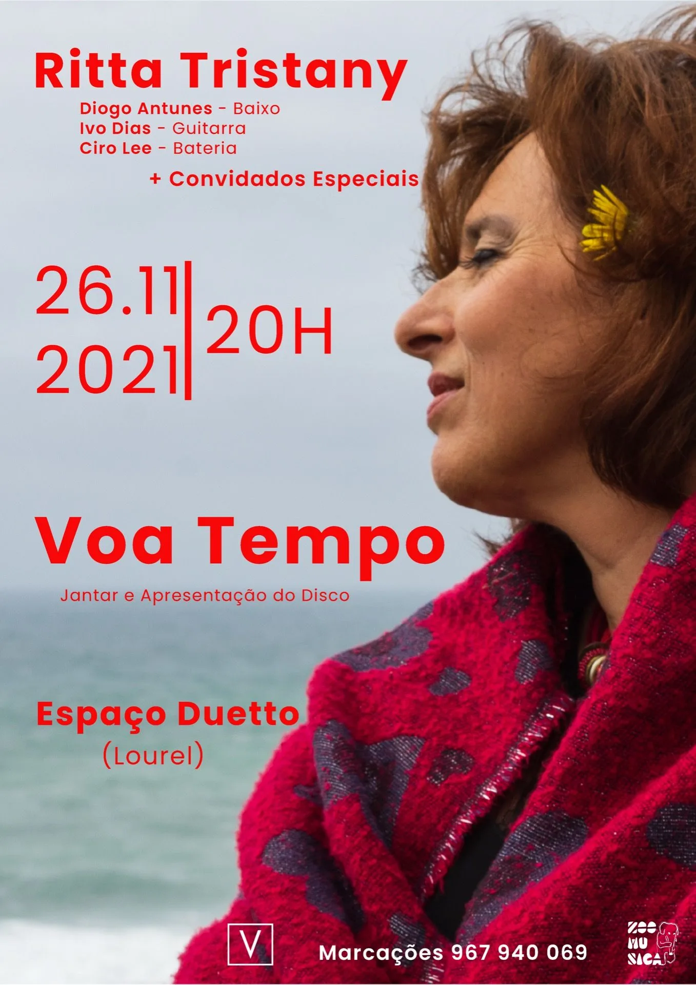 Jantar Concerto de Apresentação do Disco “Voa Tempo” de Ritta Tristany, 26 de Novembro no Espaço Duetto no Lourel em Sintra