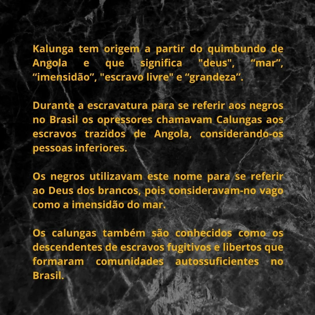 Origem do nome Kalunga